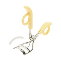 Unique Bargains 1 Pc Women Durable Eyelash Curler for Beauty Parlor Business Travel Yellow Plastic Stainless Steel