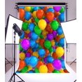 thumbnail image 1 of YUSDECOR 5x7ft Photography Background Many Multi Color Balloons Wall Children Theme Backdrops Portraits Shooting Video Studio Props Holiday Party Decorations Children Girls Baby, 1 of 3