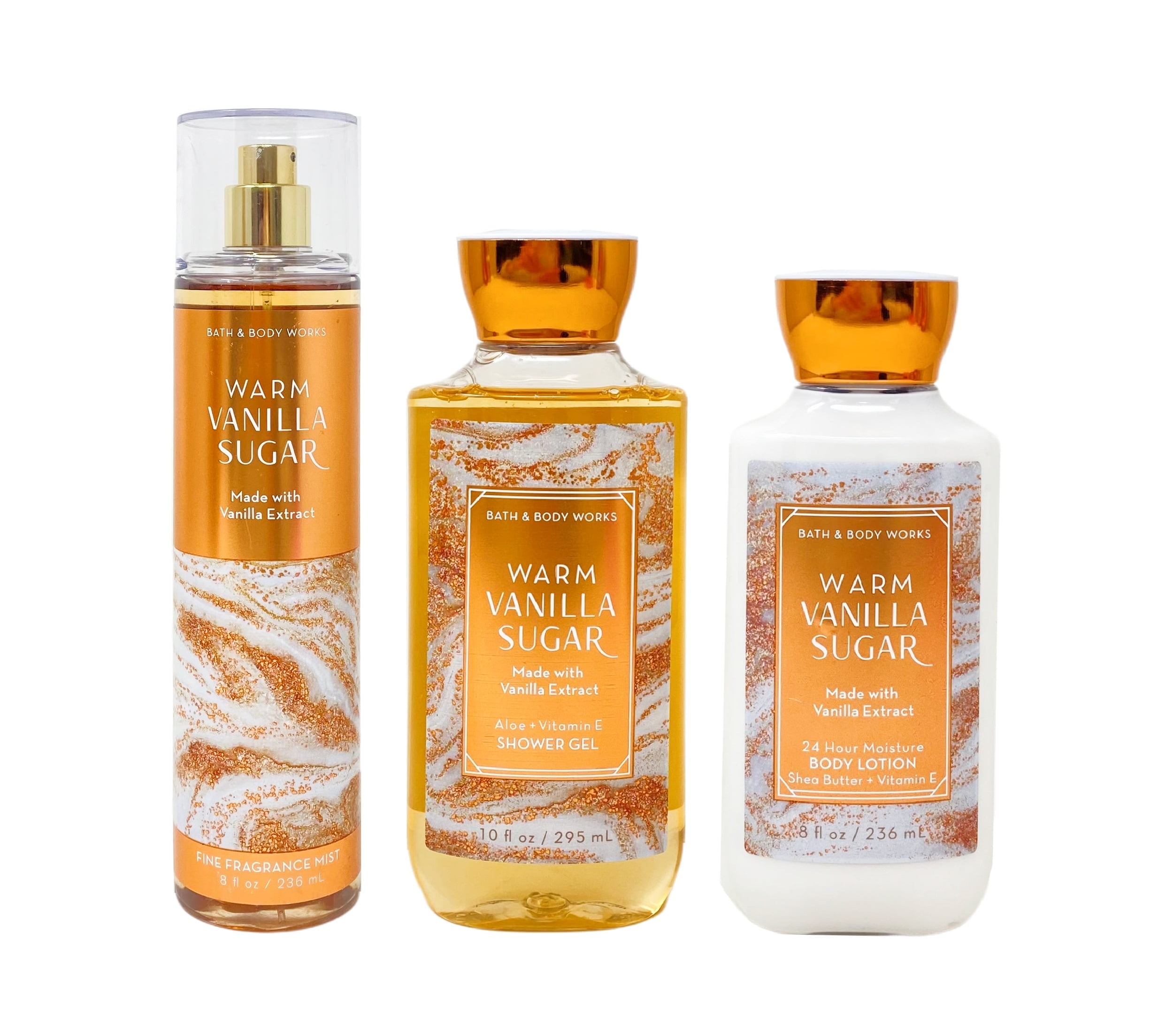 WARM VANILLA SUGAR ボディミスト 3本セット新品 Bath & Body Works - Warm Vanilla Sugar 3PC Gift Set - Lotion