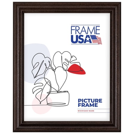 9x27 Picture Frame, Brown Classic Style 60823–001, 1 Inch Wood with Plexiglass, Wall Display