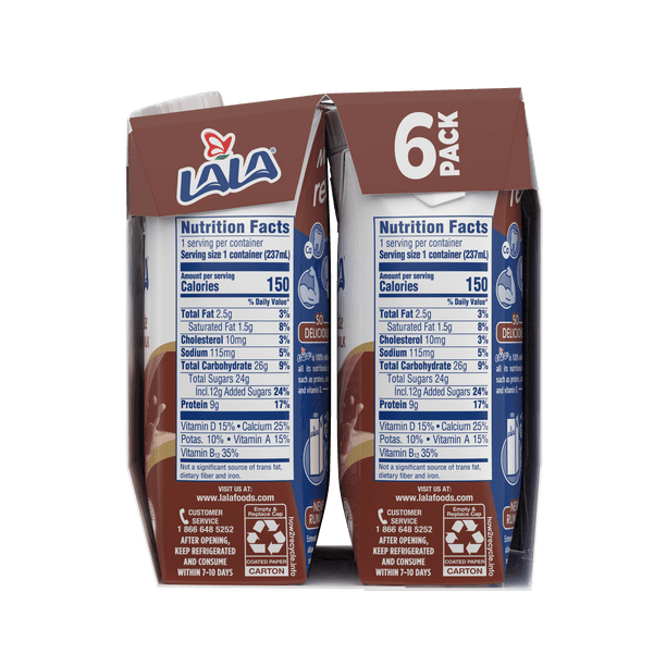 LALA Low Fat Chocolate Milk (6) - Cream milk for healthcare