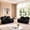 Black01, variant on Gewnee Power Recliner Sofa Set,Air Leather 3 Pieces Sectional Couch with LED Light, Storage Console,Cup Holder for Living Room