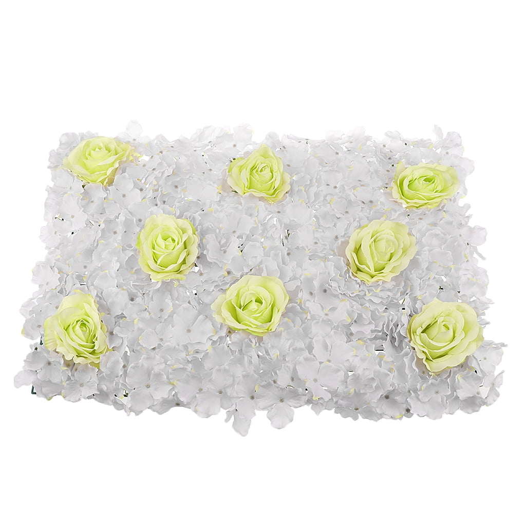 2pcs Artificial Flower Wall Panel Hall Home Wedding Venue Floral Decor Cream 