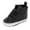 Black, variant on Toddler Baby Boys Girls High Tops Ankle Sneakers Soft Anti-Slip Sole PU Leather Moccasins Infant Newborn Prewalker First Walking Crib Shoes Black for Size 6
