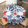 thumbnail image 3 of Pioneer Flower Floral Print Pattern Round Tablecloth 60"x60",Wrinkle Wipeable Table Cloth for Kitchen Dining Room Picnic Patio Party, 3 of 6