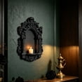 thumbnail image 4 of Gothic Candle Sconce, Black Plastic Medieval Floating Shelf Decorative Farmhouse Wall Candle Holder, Cathedral Arch Frame for Statue, Halloween, Fireplace Decor (C), 4 of 6
