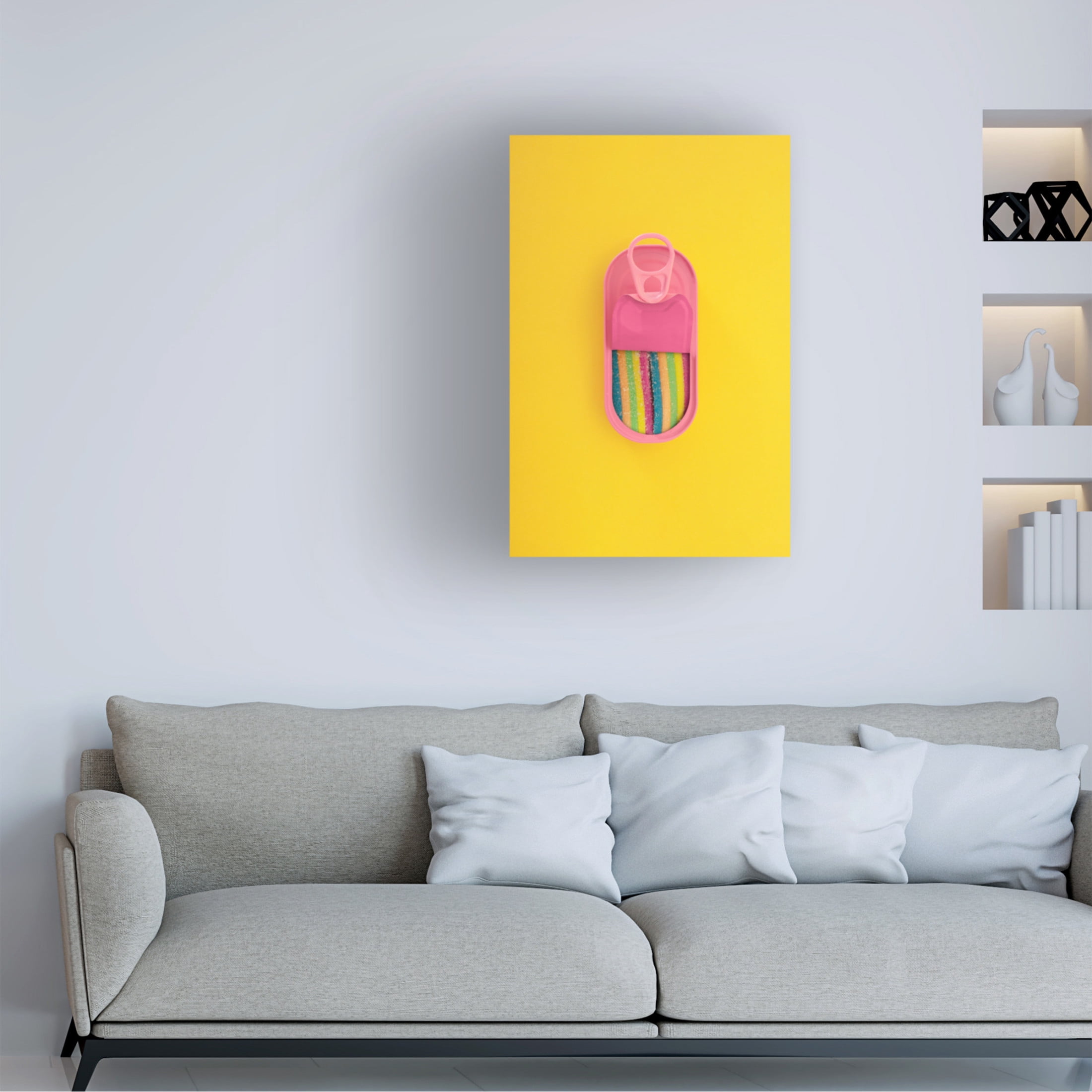 Canvas Wall Art - Julia Ramiro 'Canned Candy.1' Wall Art for Living Room, Bedroom, or Office D?cor by Trademark Fine Art - 12 x 19 Inches