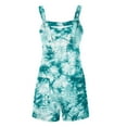 thumbnail image 4 of Brnmxoke Womens Rompers Jumpsuits Tie Dye Printed Casual Summer Outfits 2024 Shorts Overalls Jumpers with Pockets Loose Comfy Trendy Clothes Mint Green,S, 4 of 4