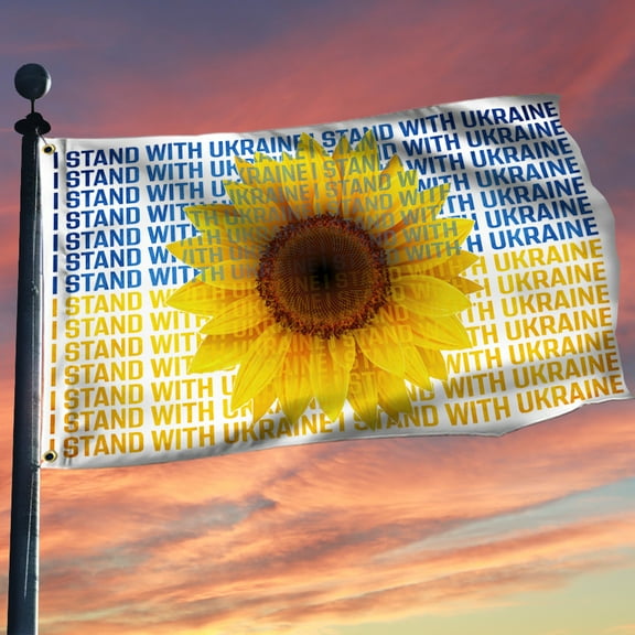 Flagwix Ukraine Grommet Flag I Stand With Ukraine BNT563GF - 3x5 ft., No Flag Pole Rings