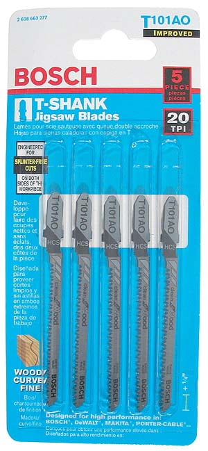 Bosch T101ao Jigsaw Blade T Shank 3 In L Pk5 Walmart Com