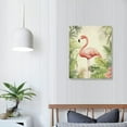 thumbnail image 4 of COMIO  Canvas Wall Art Vintage Style Flamingo on Tropical Plants Background Print Gallery Wrap Modern Home Art, 4 of 5