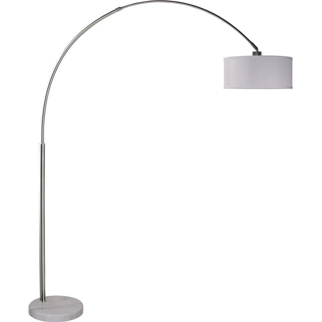 Q Max 6938wwh Brushed Steel Adjustable Arching Floor Lamp