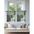 thumbnail image 4 of Sage Green Grey Tier Curtains 24 Inch Length,Sheer Curtains for Bedroom Living Room,Modern Oil Painted Abstract Art Aesthetics Rod Pocket Voile Drapes Kitchen Curtains Small Window 27.5"x24" 2 Panels, 4 of 7
