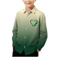 thumbnail image 1 of RXMEKW Chemise à Manches Longues Imprimée de la Saint-Patrick pour Garçons avec Col Rabattu, 95 % Coton 5 % Élasthanne, Vert, 1 of 7