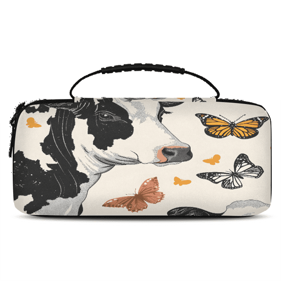 Herdesigns Carry Case Compatible for Nintendo Switch 2, Protective Travel Switch Carrying Case with 20 Game Card Slots for Switch Console & Accessories,Cow Print