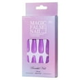 thumbnail image 2 of Glow in The Dark Press on Nails Coffin Extra Long Press on Nails Lilac False Nails Luminous Fake Nails Glossy Gel Press on Nails Long Full Cover Artificial Nails False Tips Manicure for Women, 2 of 2