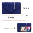 thumbnail image 4 of Milisente Women Evening Bag Suede Pleated Clutch Purse Envelope Clutches(Royal Blue), 4 of 9