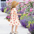 thumbnail image 5 of FORMRS Girls Short Sleeve Dress Summer Casual Round Neck A-line Beach Sundress, Sizes 2T-8T, Apple Plaid Pattern, 5 of 8