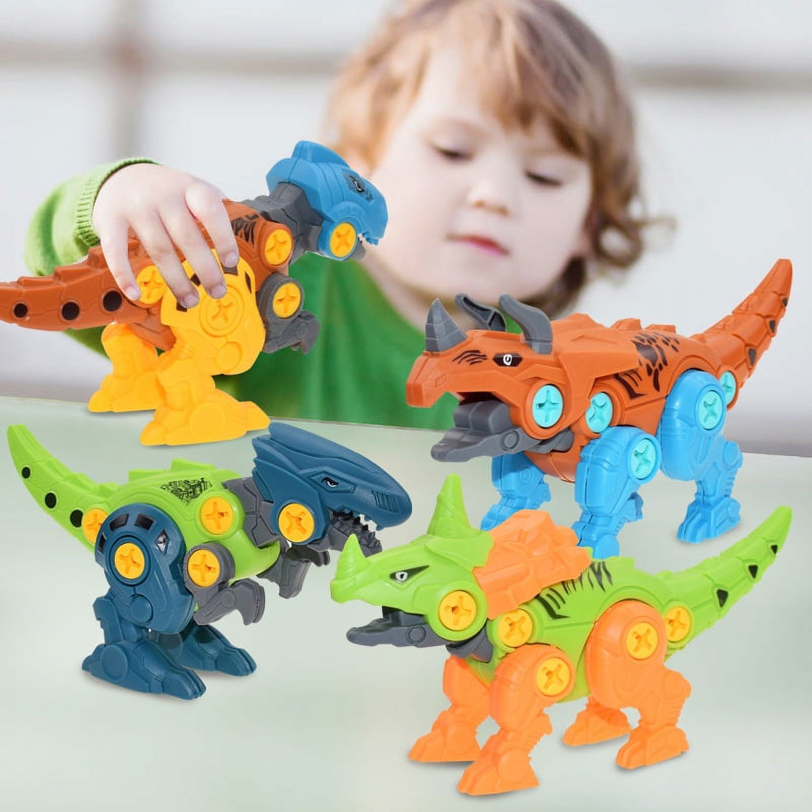 Amerteer Dinosaur 2Pcs STEM Toys, Take Apart Fun Construction Engineering Building Toys Sets Blocks Colorful Dino Easter Egg Decorator for Boys Girls Toddle Best Toy Gift Kids Ages 3+ Year Old - image 2 of 8