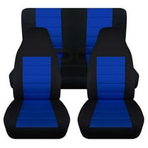 T301-Designcovers Fits 1997-2002 Jeep Wrangler TJ SE/Sport/Sahara 2door Cotton Seat Covers:Black and Dark Blue - Full Set