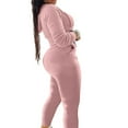 thumbnail image 4 of Usmixi Womens Tracksuits Set Women Cropped Sweatshirt Coat 2 Piece Outfits Full Zipper Hooded Coat and Elastic Waist Pant Sweatsuit Sets with Pocket Casual Solid Lounge Sets, 4 of 6