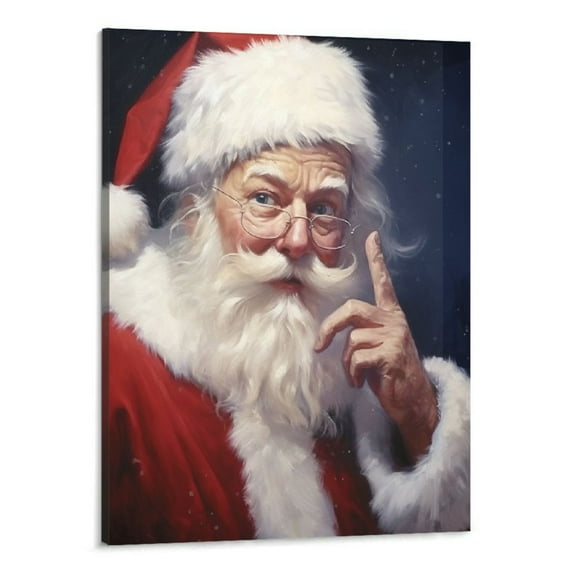 Creowell Christmas Santa Claus Canvas Wall Art Poster Picture Modern Office Home Room Decor Painting  16x20inch
