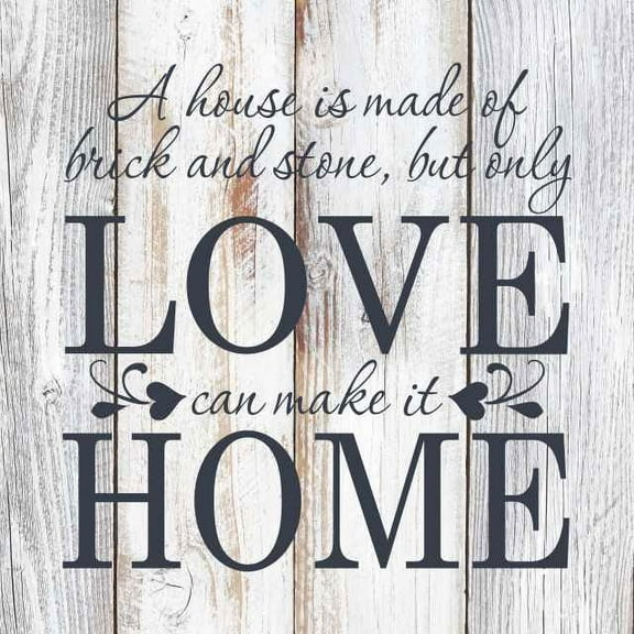 Love can make it Home Rustic Farmhouse Style White Wood Sign Wall Décor Gift 12 x 12 Wood Sign B3-12120001020