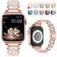 thumbnail image 1 of Banda 38 mm 40 mm 42 mm 44 mm iWatch SE Serie 6 Serie 5 4 3 2 1, pulsera de repuesto Bling iWatch Band, correa de pulsera de metal de acero inoxidable con diamantes de imitación de diamantes Adepaton LRWJ877-8, 1 of 8