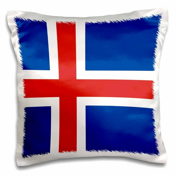 Flag of Iceland - Icelandic blue red white Scandinavian Nordic Cross - Scandinavia world country 16x16 inch Pillow Case pc-158331-1