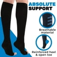 thumbnail image 4 of Plus Size Toeless Compression Socks for Unisex 30-40mmHg - Black, 4X-Large, 4 of 11