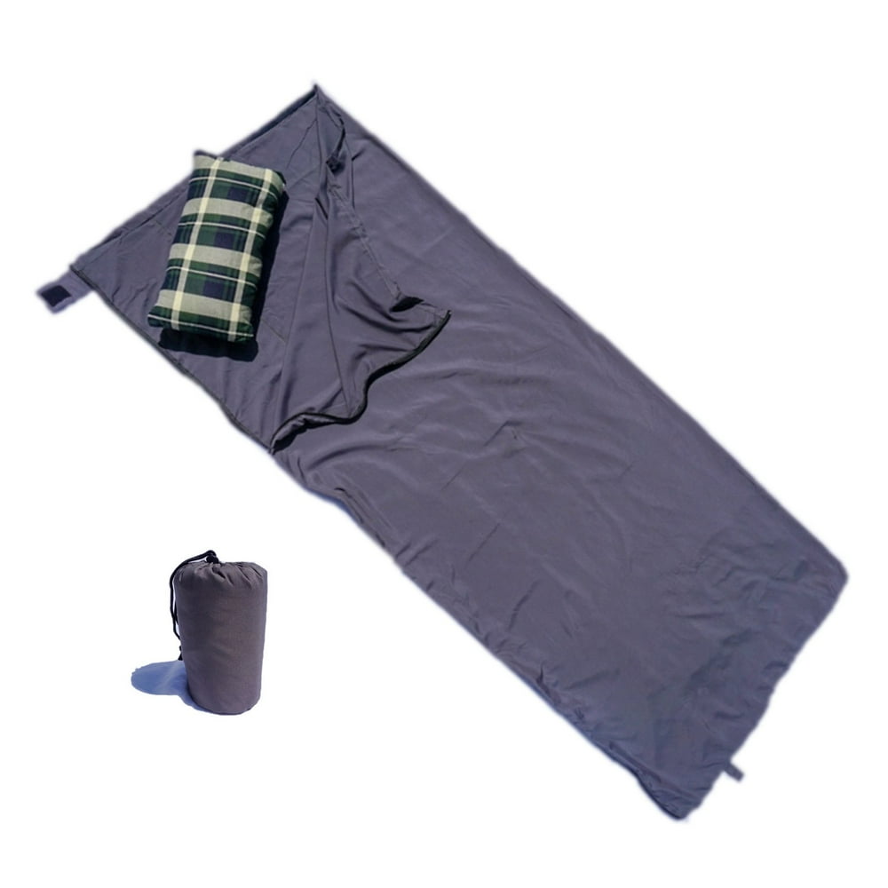 Covered Living Sleeping Bag Liner Rectangular Travel Sheet with Zipper