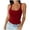 Wine, variant on Women Spaghetti Strap Neck Ribbed Tank Tops Slim Fitted Camisole Basic Sleeveless Layering Shirts, XL, Light Blue