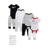 Little Star Organic Baby Boy Star-Pack Mix 'n Match Outfits, 8-Piece Gift Bag Set, Size Newborn-24M