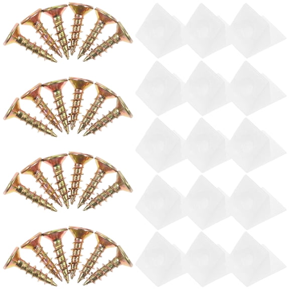 Clispeed 50Pcs Cabinet Reinforcement Drawer Wedges with Plastic Brackets and Screws