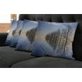 thumbnail image 5 of Ambesonne Winter Throw Pillow Cover 4 Pack, Frozen Lake in Nature, 16", Blue Brown, 5 of 5