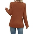 thumbnail image 4 of Women Long Sleeve Tunic Shirts Fall Outfits V Neck T Shirts Button Down Tunic Tops Fashion Clothing Business Tops Casual Loose Work Clothes Sweatshirt, 4 of 4