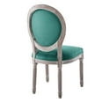 thumbnail image 4 of Modway Chaise de Salle à Manger en Velours à Dossier Ovale 19.5 Pouces en Naturel/bleu Sarcelle, 4 of 9