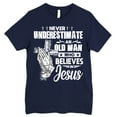 thumbnail image 5 of FLAGWIX Vintage Men Bible, Christian Gift, Never Underestimate an Old Man Who Believes in God T-shirt HTT102HVN, 5 of 6