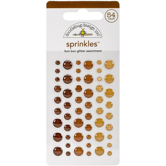 Doodlebug Sprinkles Adhesive Glitter Enamel Dots 54/Pkg-Bon Bon