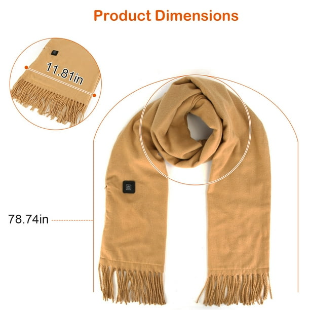 Heated Scarf for Men Women, Electric USB Heated Neck Wrap with