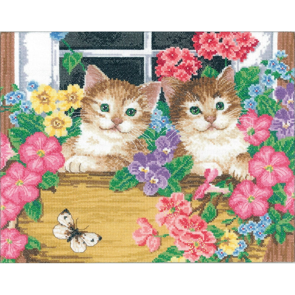 Janlynn Counted Cross Stitch Kit 14"X11"Whiskers At The Window (14