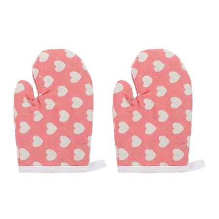 

2pcs Kids Oven Mitts Heat Resistant Kitchen Mitts Microwave Oven Gloves