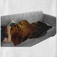 thumbnail image 6 of Animal Soft Flannel Fleece Throw Blanket, Hawk Eagle Bird Face and Claws Feathers Wings Like Background Art Print, Cozy Plush for Indoor and Outdoor Use, 50" x 60", Brown, by Ambesonne, 6 of 6