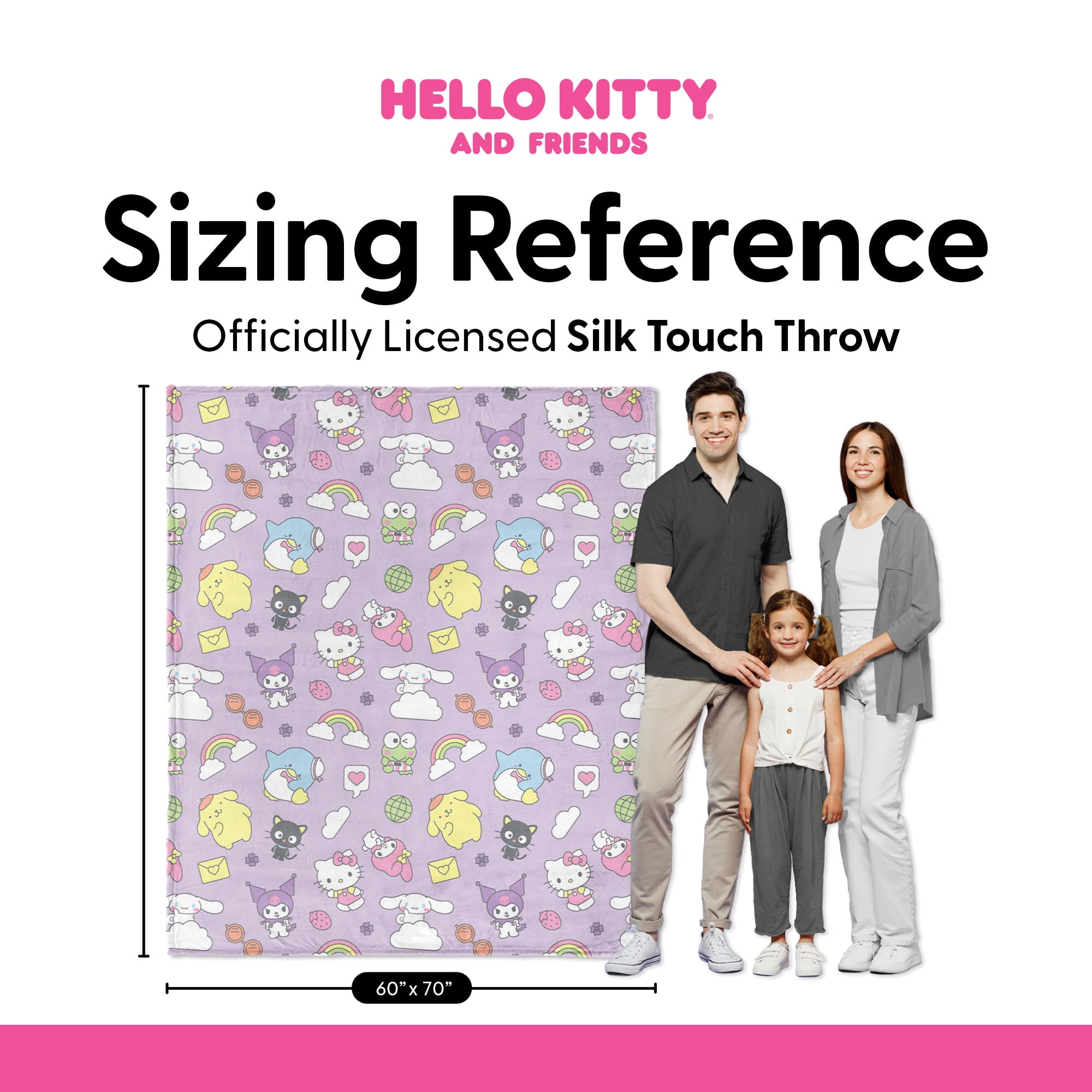 Hello Kitty Cutie Clouds Cloud Throw for Kids, 60x70 inches