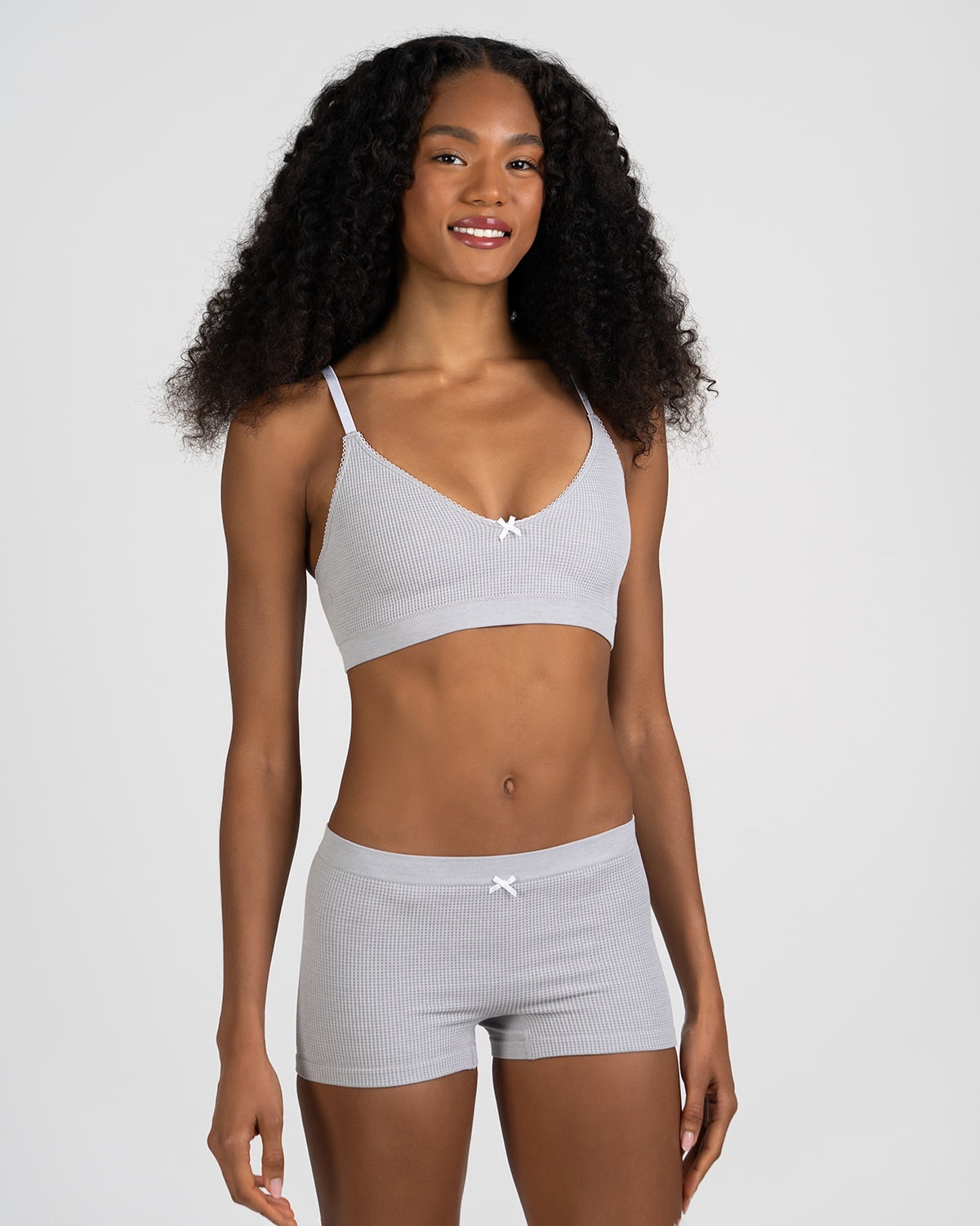 No Boundaries Seamless Triangle Bralette & Boyshort Set, 2-Piece, Women's XS-XXXL