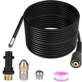 thumbnail image 1 of Revolutionize Your Drain Cleaning: Sewer Jetter Kit Professional-Grade Performance, Weather Resistant Flexible Hose, Orifice Button Nose For Targeted Cleans (15m), 1 of 5