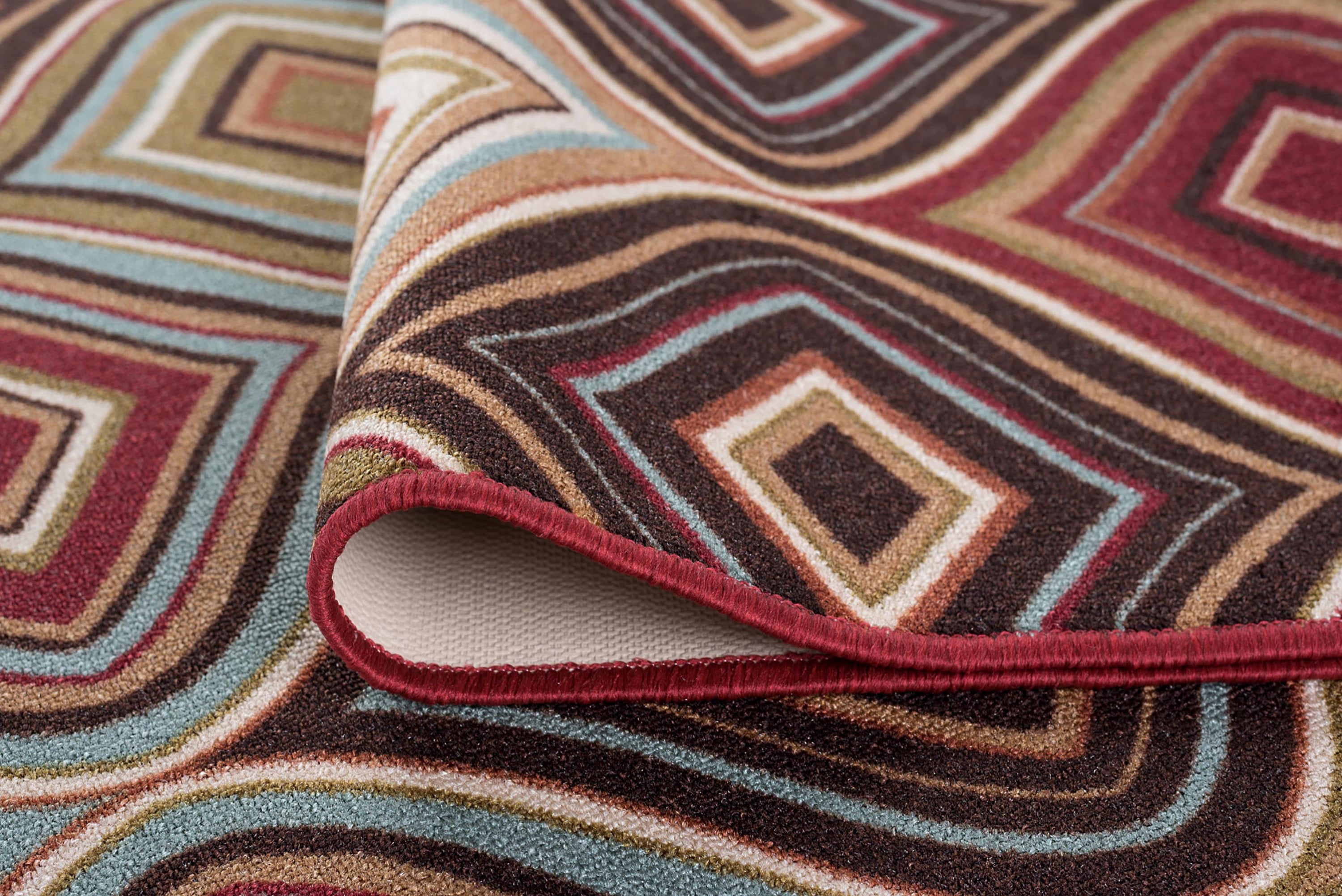Contemporary Area Rug (3-Piece Rug Set: (5' x 7', 20'' x 60'', 20'' x 32'')) Geometric Multi-Color Indoor Set Easy to Clean
