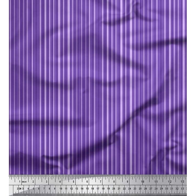 Soimoi Japan Crepe Satin Fabric Vertical Stripe Printed Craft Fabric by The Yard 42 Inch Wide