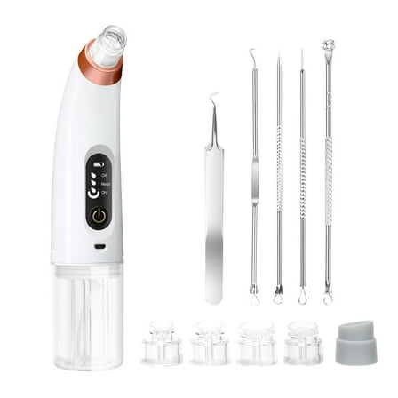 Blackhead Remover Vacuum: Water Cycle Facial Pore Cleaner with 3 Suction Power 6 Probes USB Rechargeable Pore Vacuum Blackhead Extractor Tools