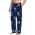 thumbnail image 2 of Daiia Nautical Themed Simple Anchors Men's Sleep Pant with Pockets and Drawstring,Pajama Pants-Medium, 2 of 9